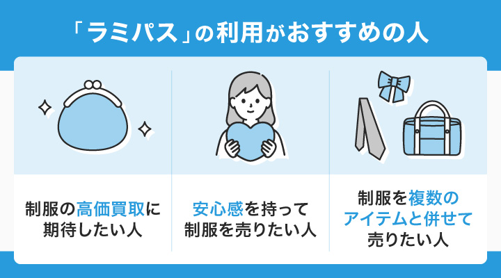 制服買取に「ラミパス」の利用がおすすめの人